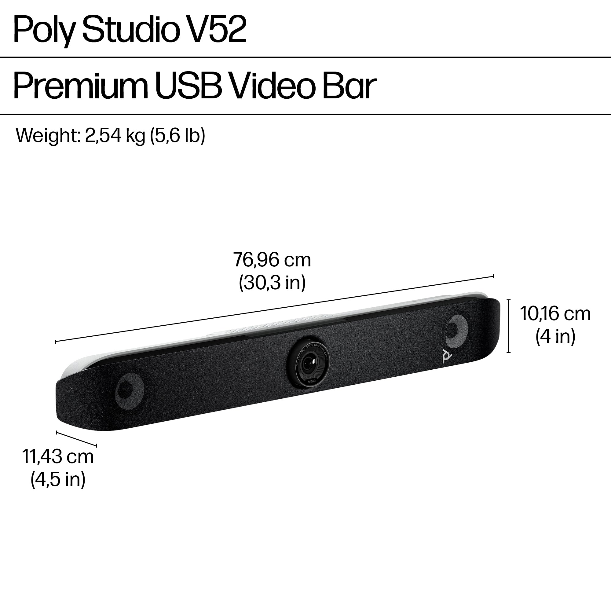 HP Poly Studio V52 All-In-One Video Bar