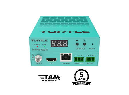 Turquoise electronic device with 'Turtle' branding on a white background