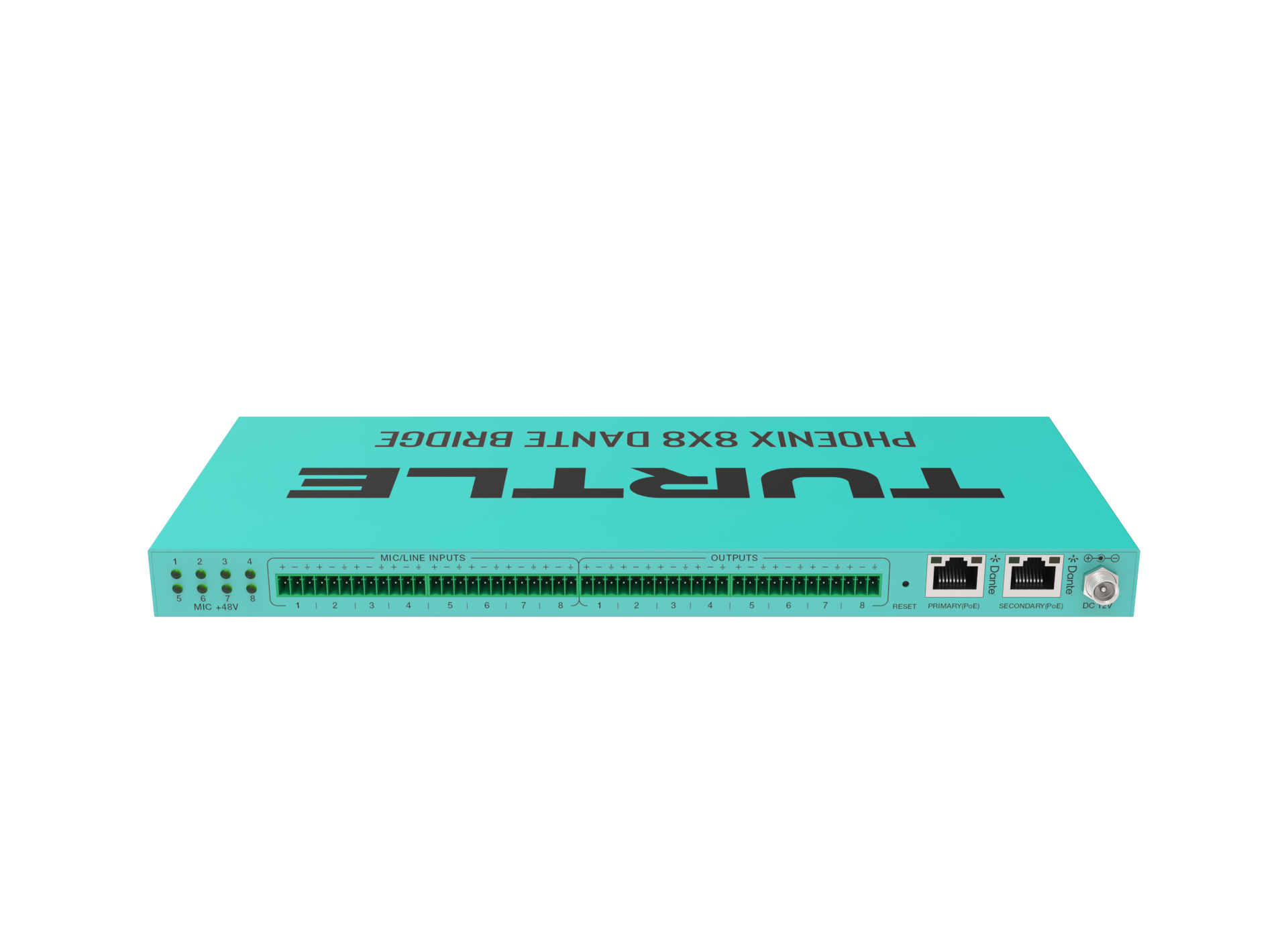 Turquoise router with 'Turtle' branding on a white background