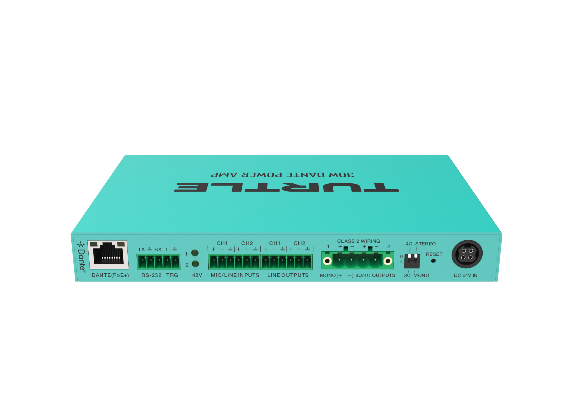Turquoise electronic device with 'Turtle' branding on a white background