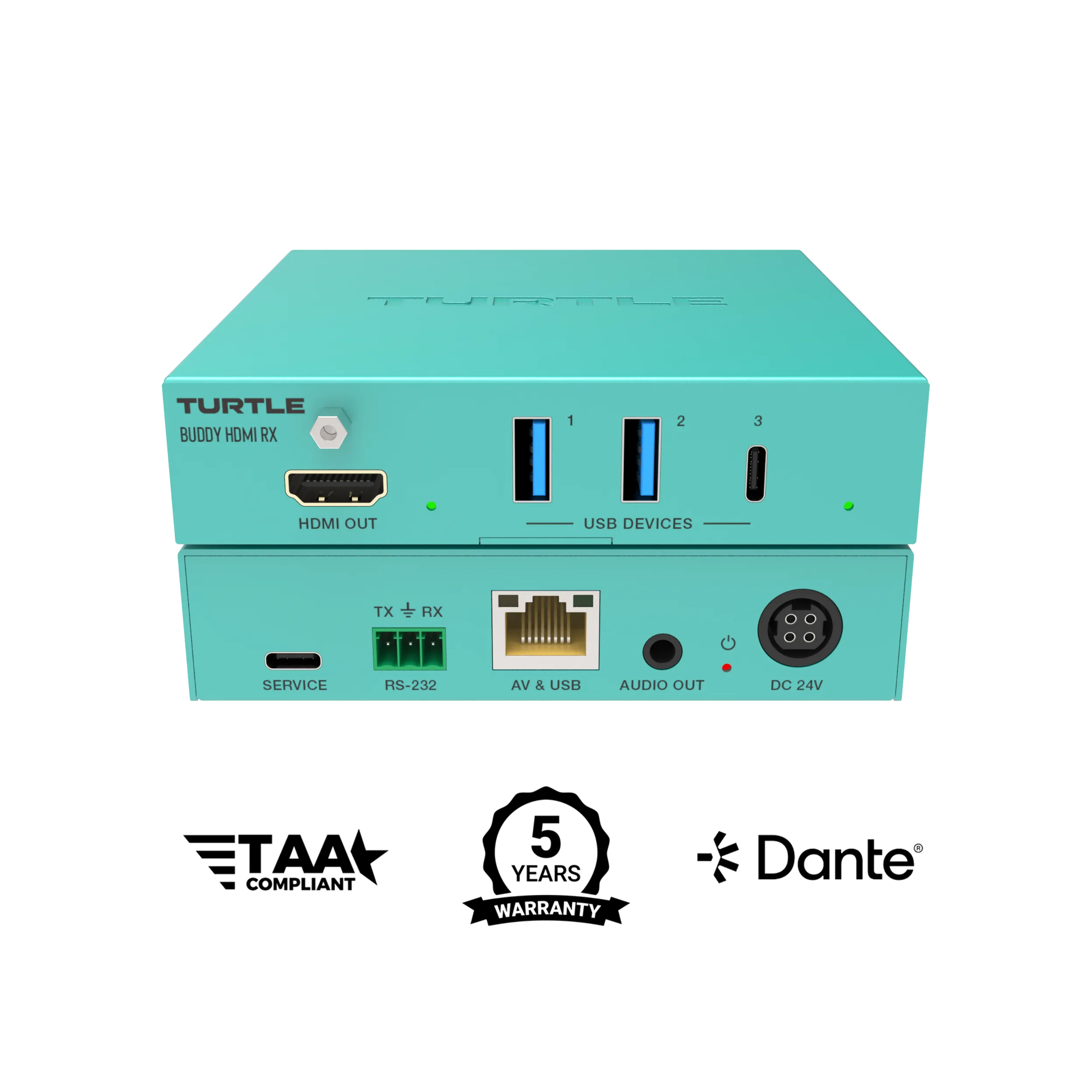 Turtle AV Boardroom Buddy HDMI RX — 4K60 HDBaseT Receiver