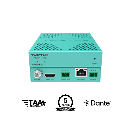 Turtle AV Darwin 4K RX — H.265 HDMI 4K AV over IP Receiver