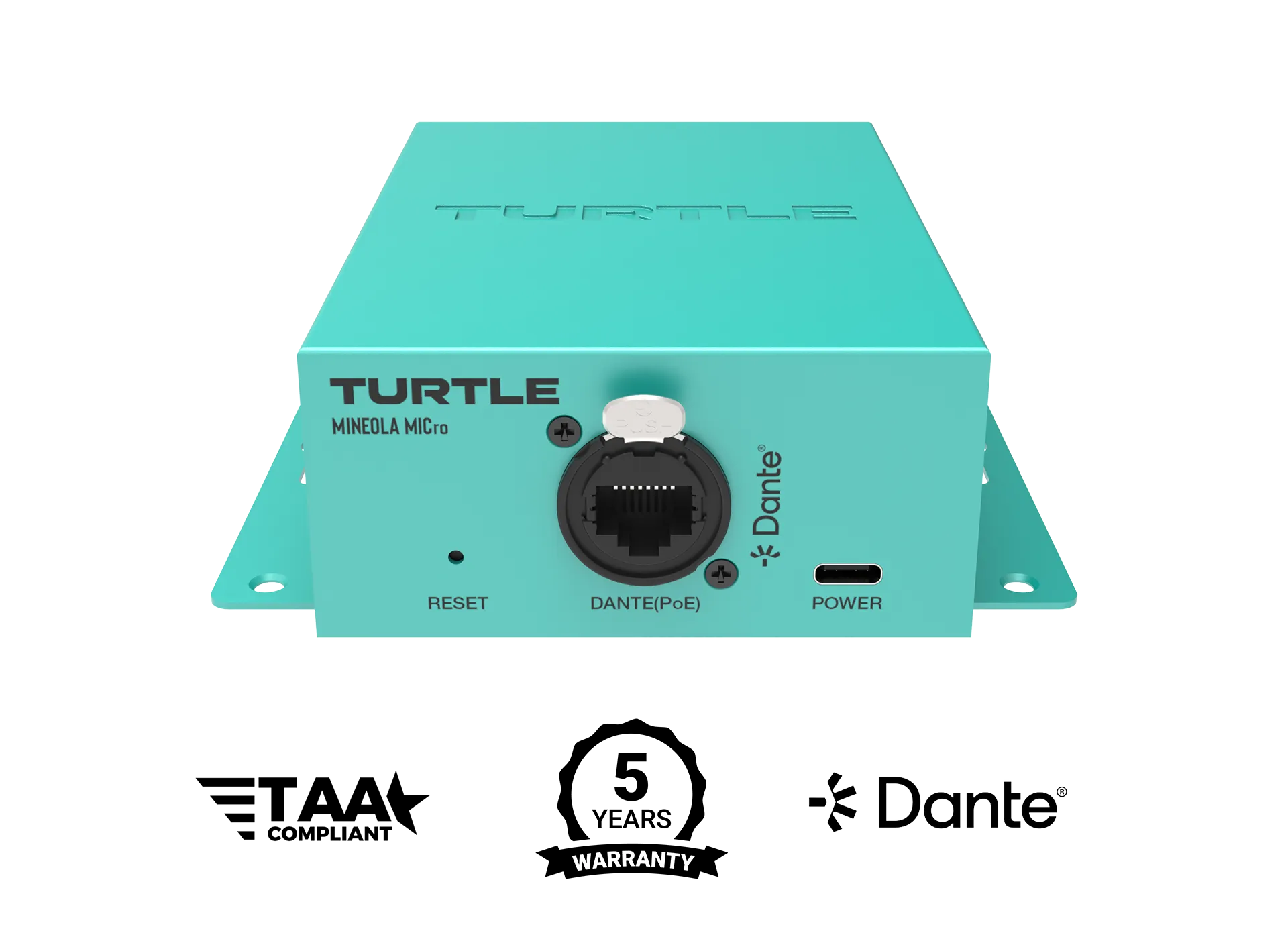 Turtle AV Mineola MICro — Dante Dual XLR Mic Preamp with DSP