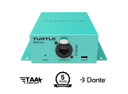 Turtle AV Mineola MICro — Dante Dual XLR Mic Preamp with DSP