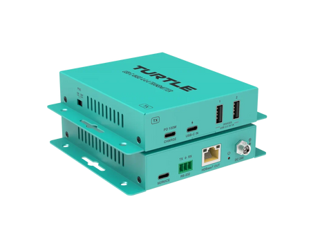 Turtle AV USB-C 4K60 and USB 2.0 Extender Kit — Single CAT Cable
