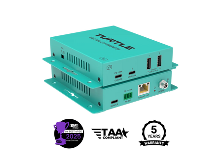Turtle AV USB-C 4K60 and USB 2.0 Extender Kit — Single CAT Cable