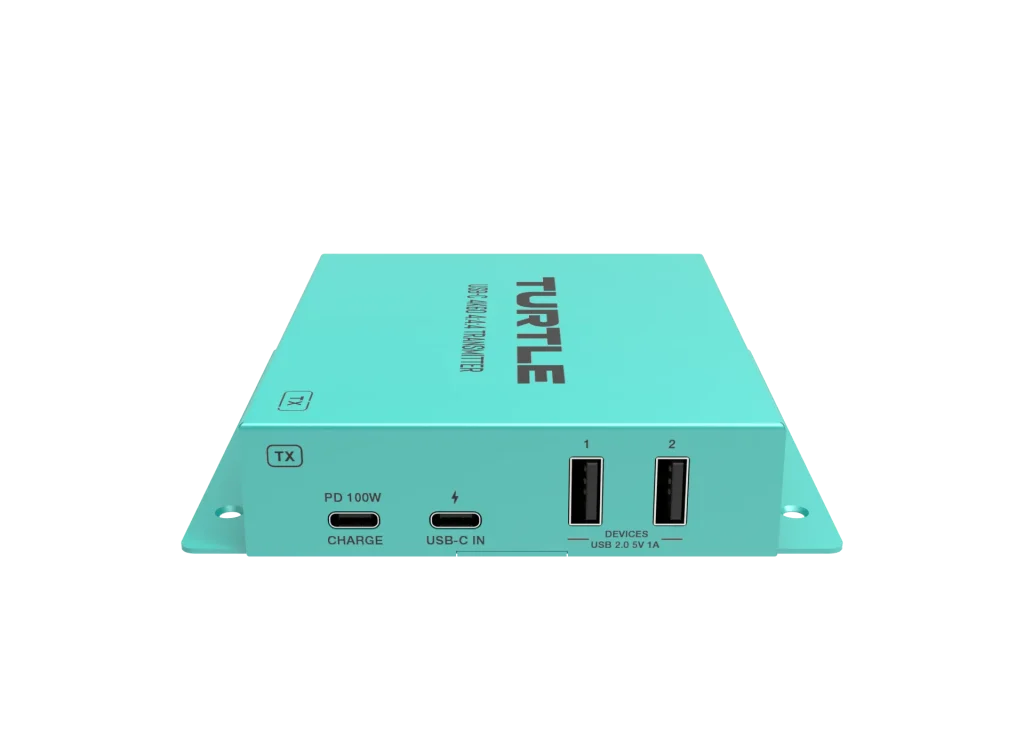 Turtle AV USB-C 4K60 and USB 2.0 Extender Kit — Single CAT Cable