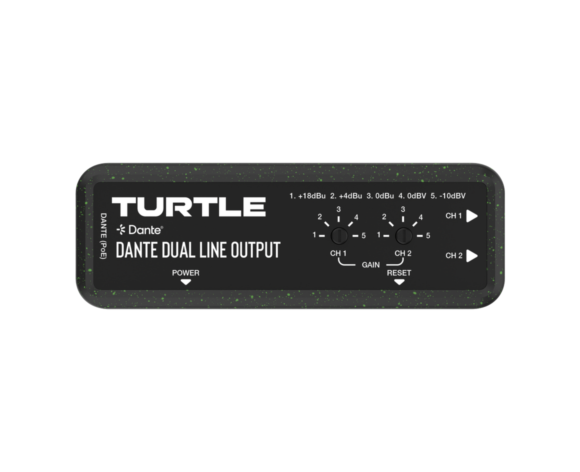Turtle Dante Dual Line Output device on a white background