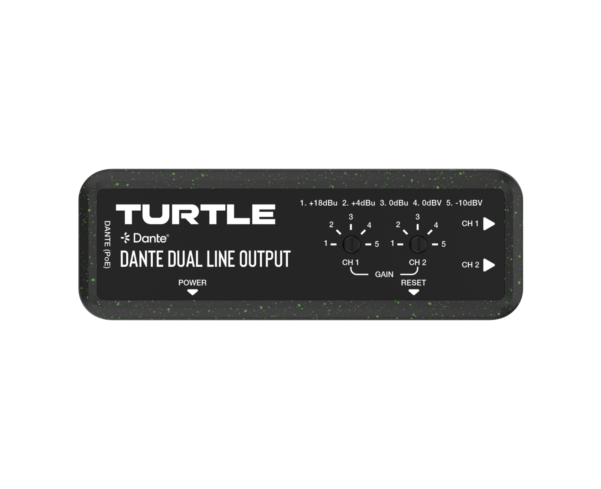 Turtle Dante Dual Line Output device on a white background