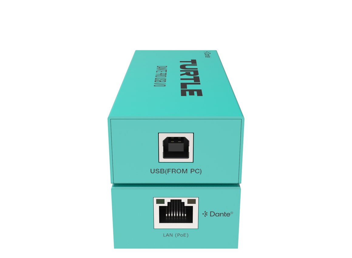 Turquoise box with technical connectors on a white background