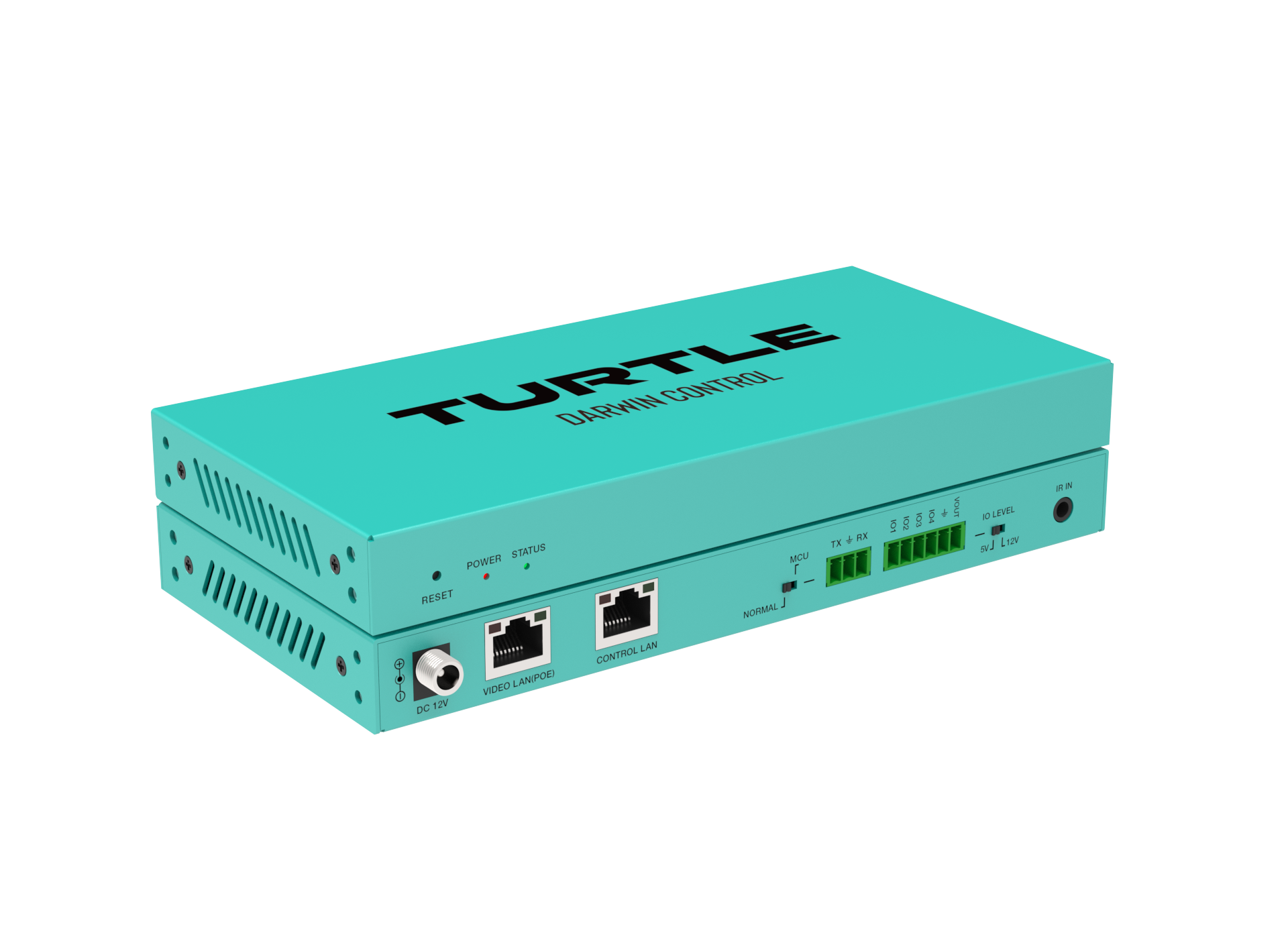Turquoise device with 'Turtle' branding on a white background