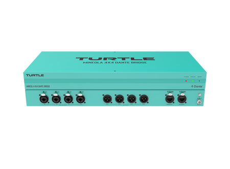 Turquoise audio device with 'Turtle' branding on a white background