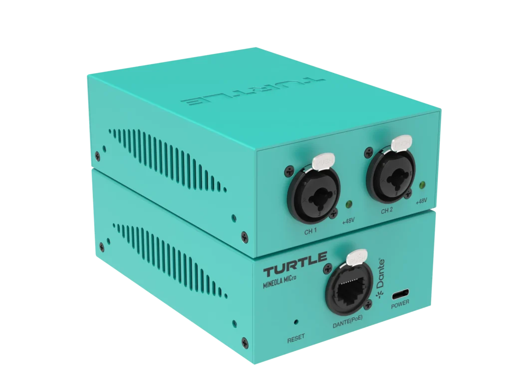 Turtle AV Mineola MICro — Dante Dual XLR Mic Preamp with DSP