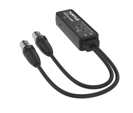 Black electronic device with connectors on a white background