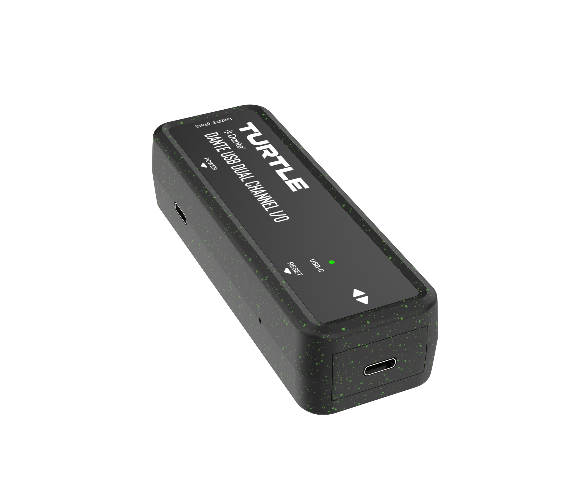 Black electronic device with 'Turtle' branding on a white background