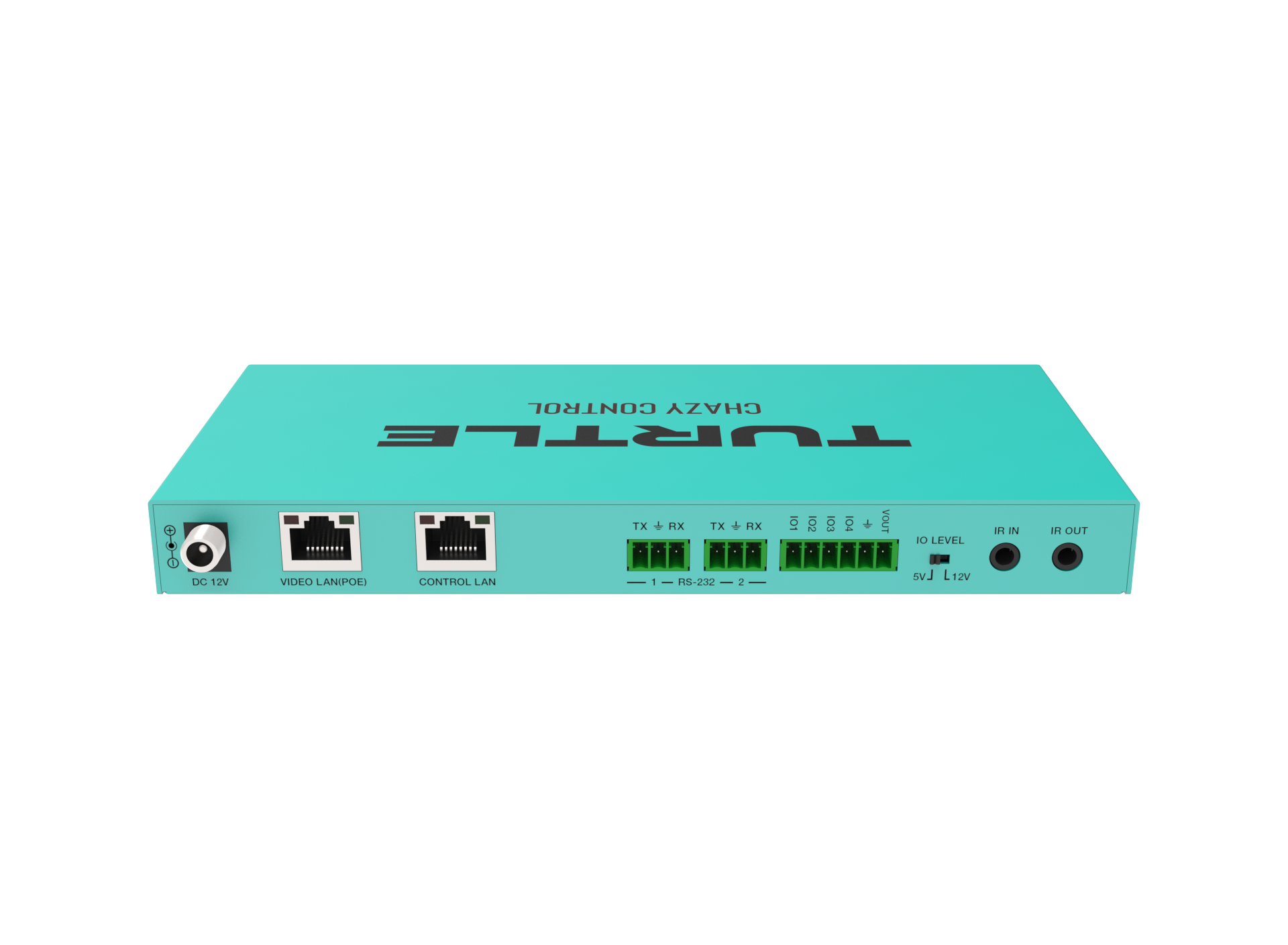 Turquoise network device with 'Turtle' branding on a white background