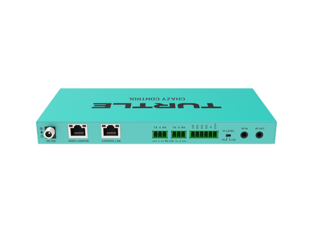 Turquoise network device with 'Turtle' branding on a white background