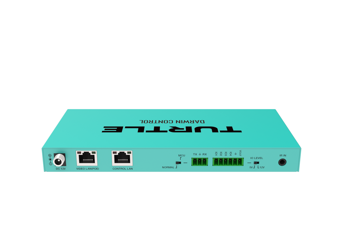 Turquoise electronic device with 'TURTLE' branding on a white background