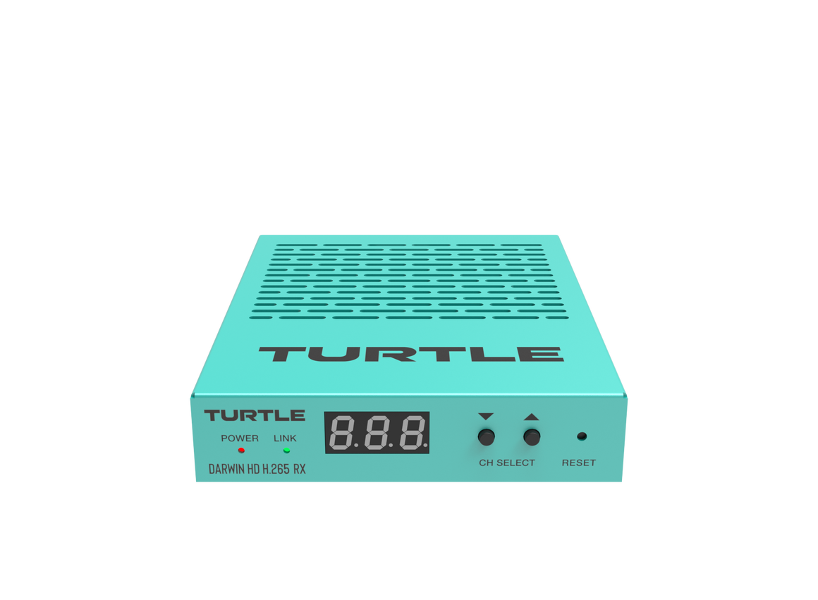 Teal electronic device with 'Turtle' branding on a white background