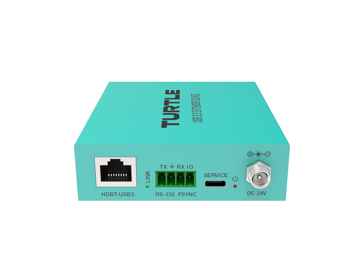 Turquoise electronic device with 'Turtle' branding on a white background