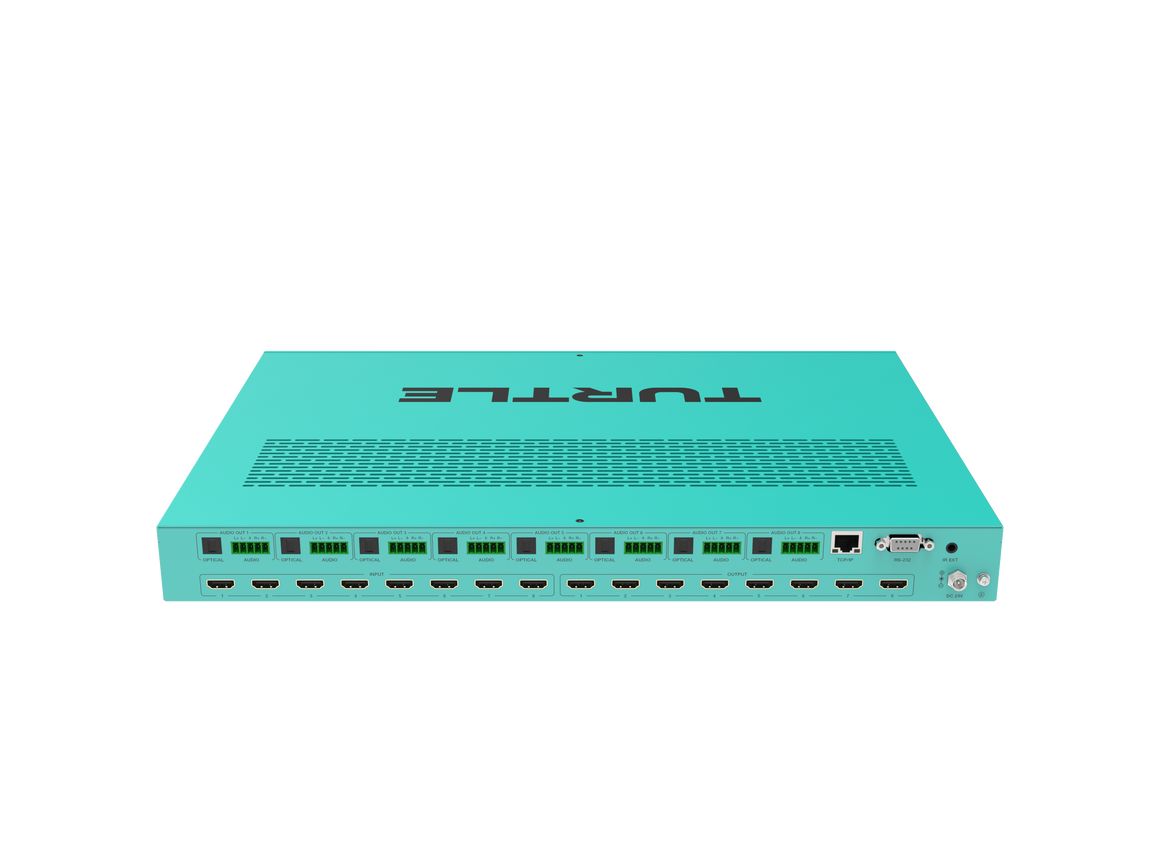 Turquoise router with 'Turbo' branding on a white background