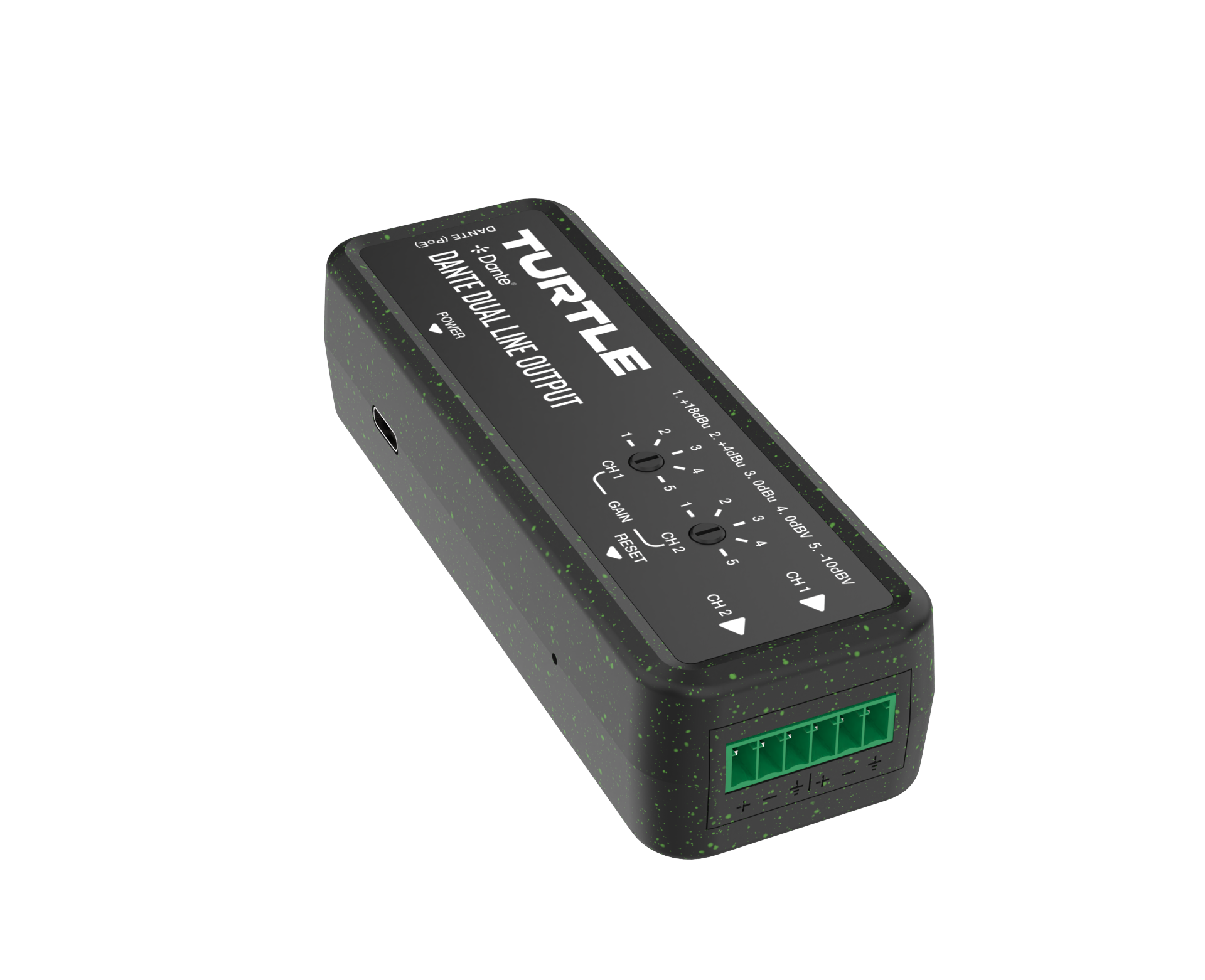 Black electronic device with 'Turtle' branding on a white background