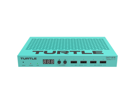 Teal electronic device with 'Turtle' branding on a white background