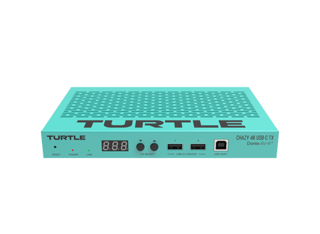 Turquoise electronic device with 'Turtle' branding on a white background