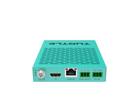 Turquoise electronic device with 'Turret' branding on a white background