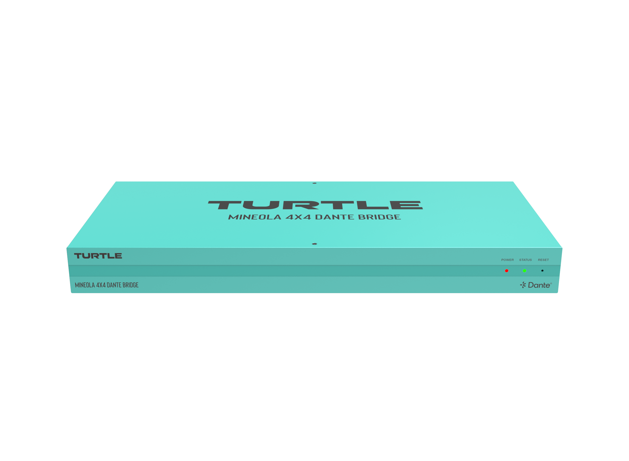 Turquoise electronic device with 'Turtle' branding on a white background