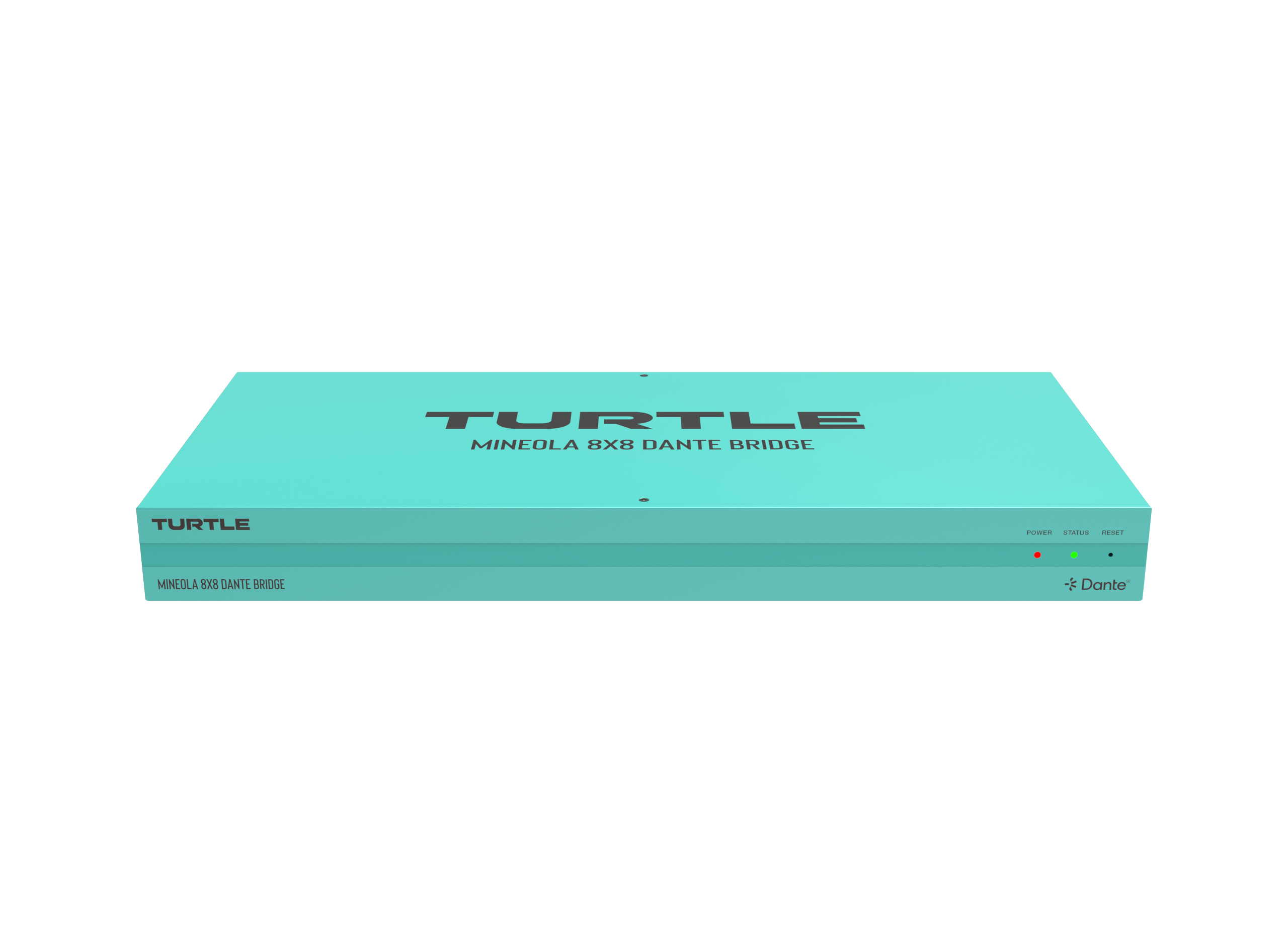 Turquoise electronic device with 'Turtle' branding on a white background