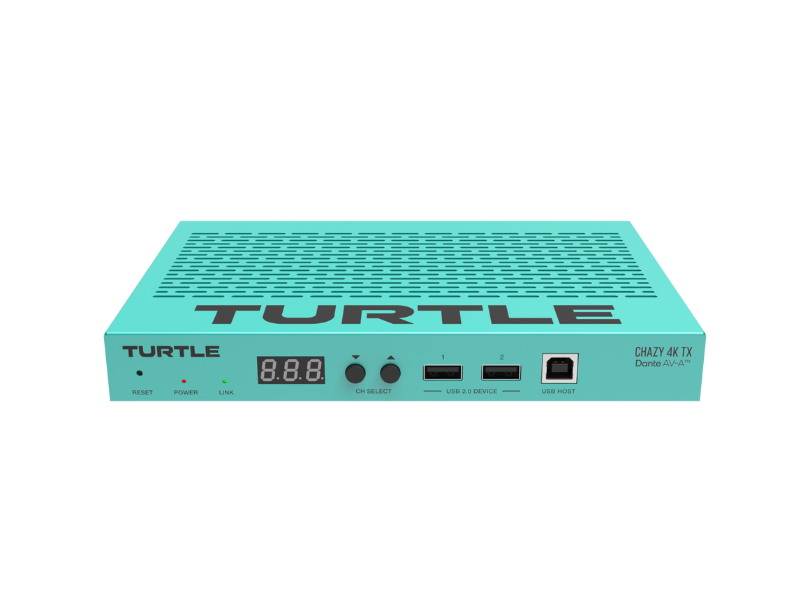 Turquoise electronic device with 'TURTLE' branding on a white background