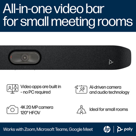 HP Poly Studio X32 All-In-One Video Bar (No Power Supply)