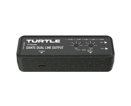 Turtle Dante dual line output device on a white background