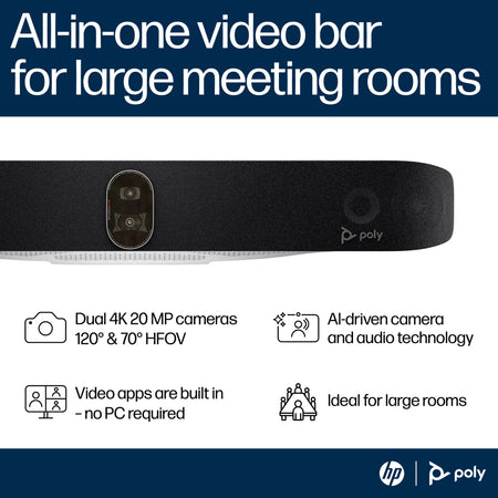 HP Poly Studio X72 All-In-One Video Bar