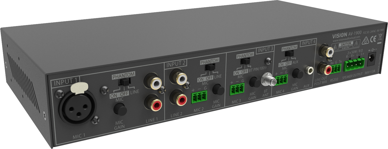 Vision 2 x 50w Mixer Amplifier