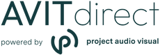 AVIT direct logo with 'powered by project audio visual' text