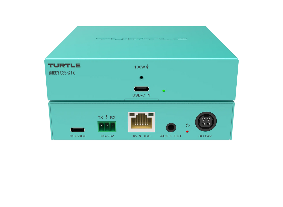 Turtle AV Boardroom Buddy USB-C TX — 4K60 HDBaseT Transmitter with 100W Charging