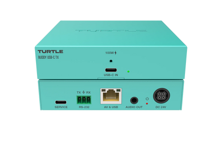 Turtle AV Boardroom Buddy USB-C TX — 4K60 HDBaseT Transmitter with 100W Charging