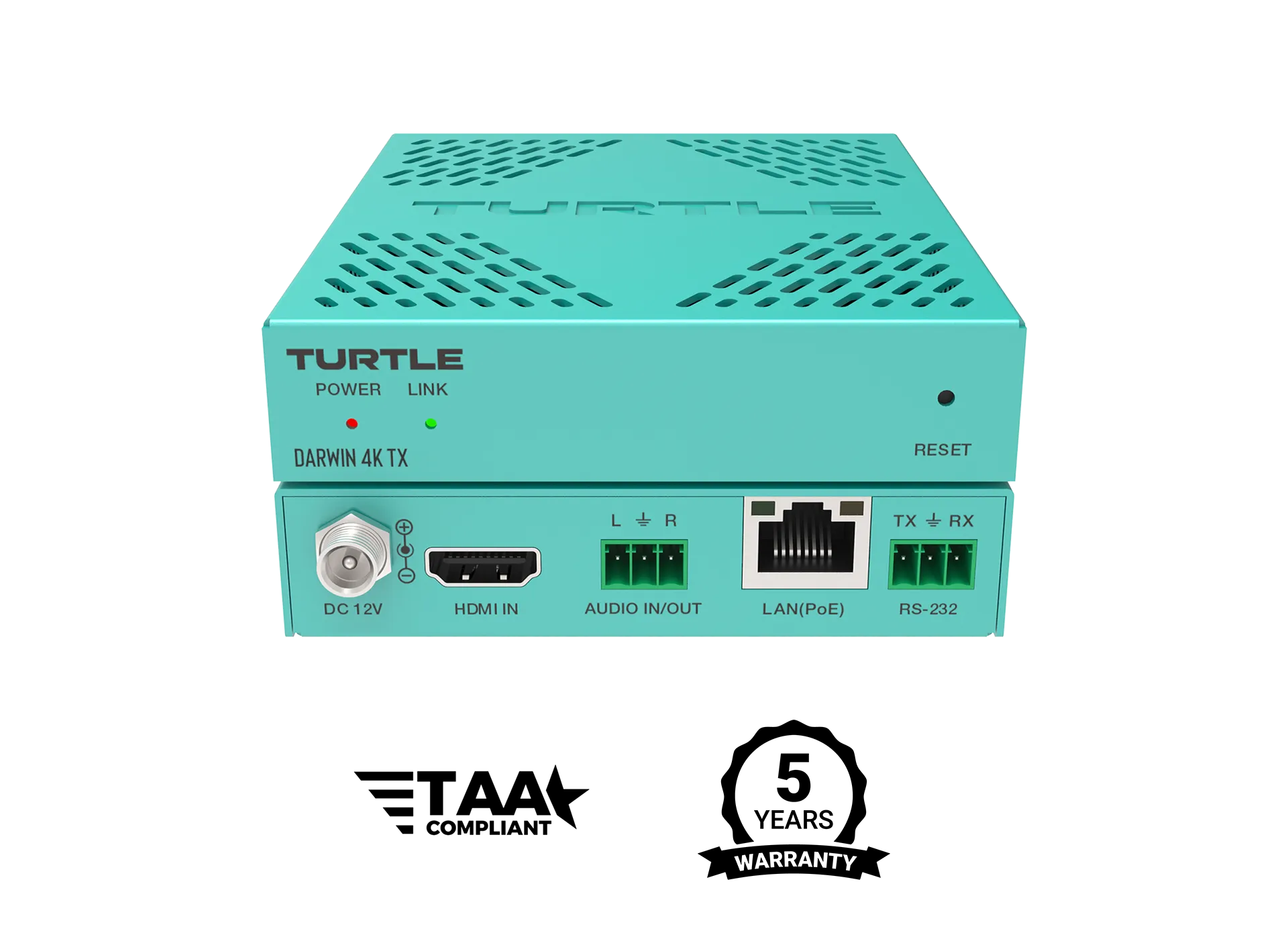 Turtle AV Darwin 4K TX — H.265 HDMI 4K AV over IP Transmitter