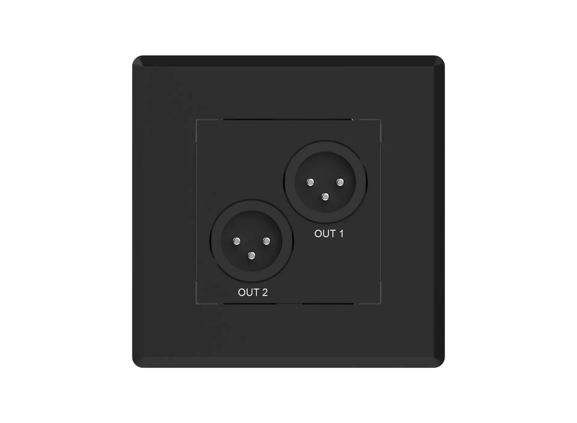 Turtle AV Dante Dual XLR Output Wallplate — EU Wall Box