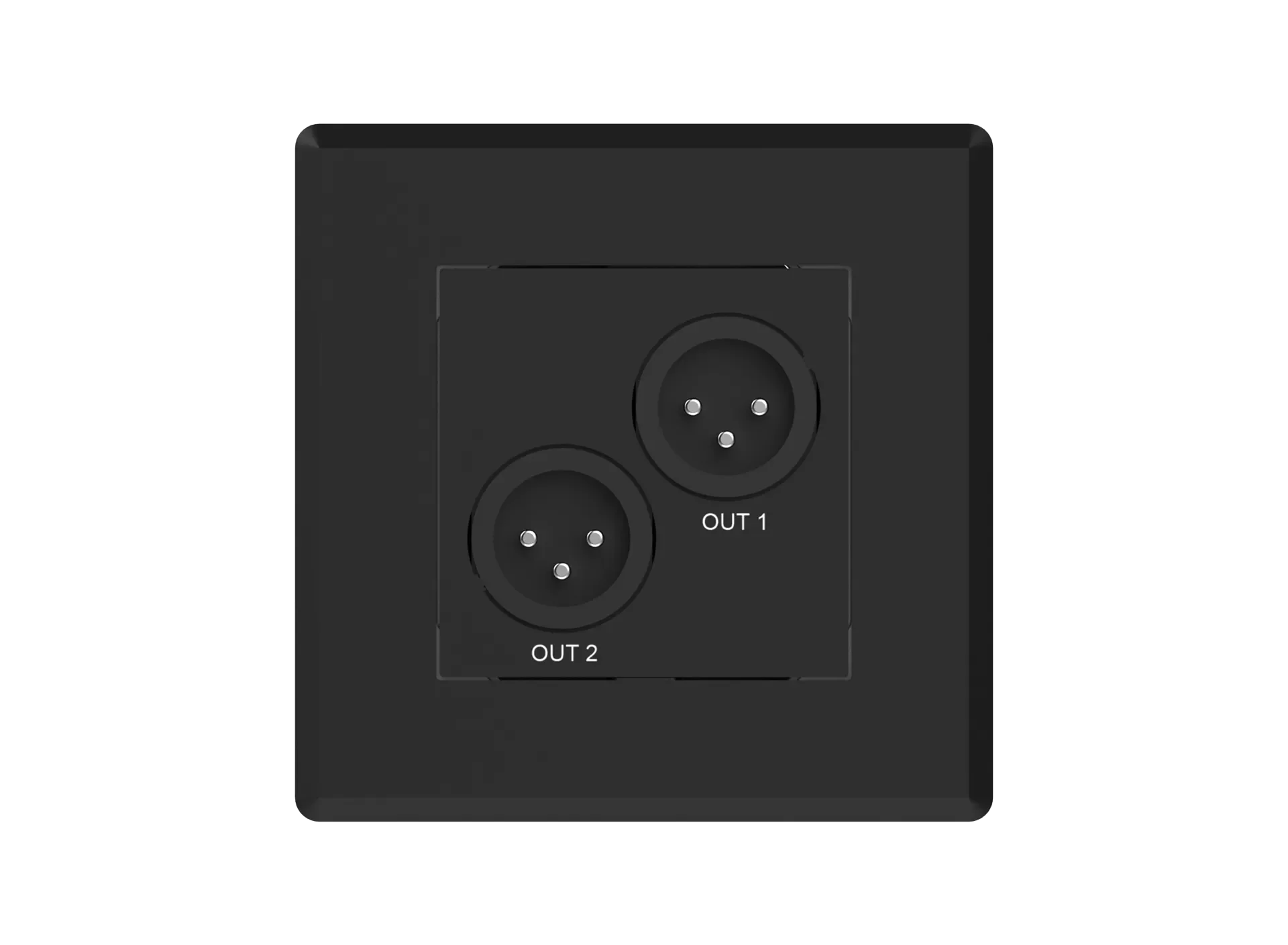 Turtle AV Dante Dual XLR Output Wallplate — EU Wall Box