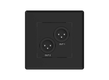 Turtle AV Dante Dual XLR Output Wallplate — EU Wall Box