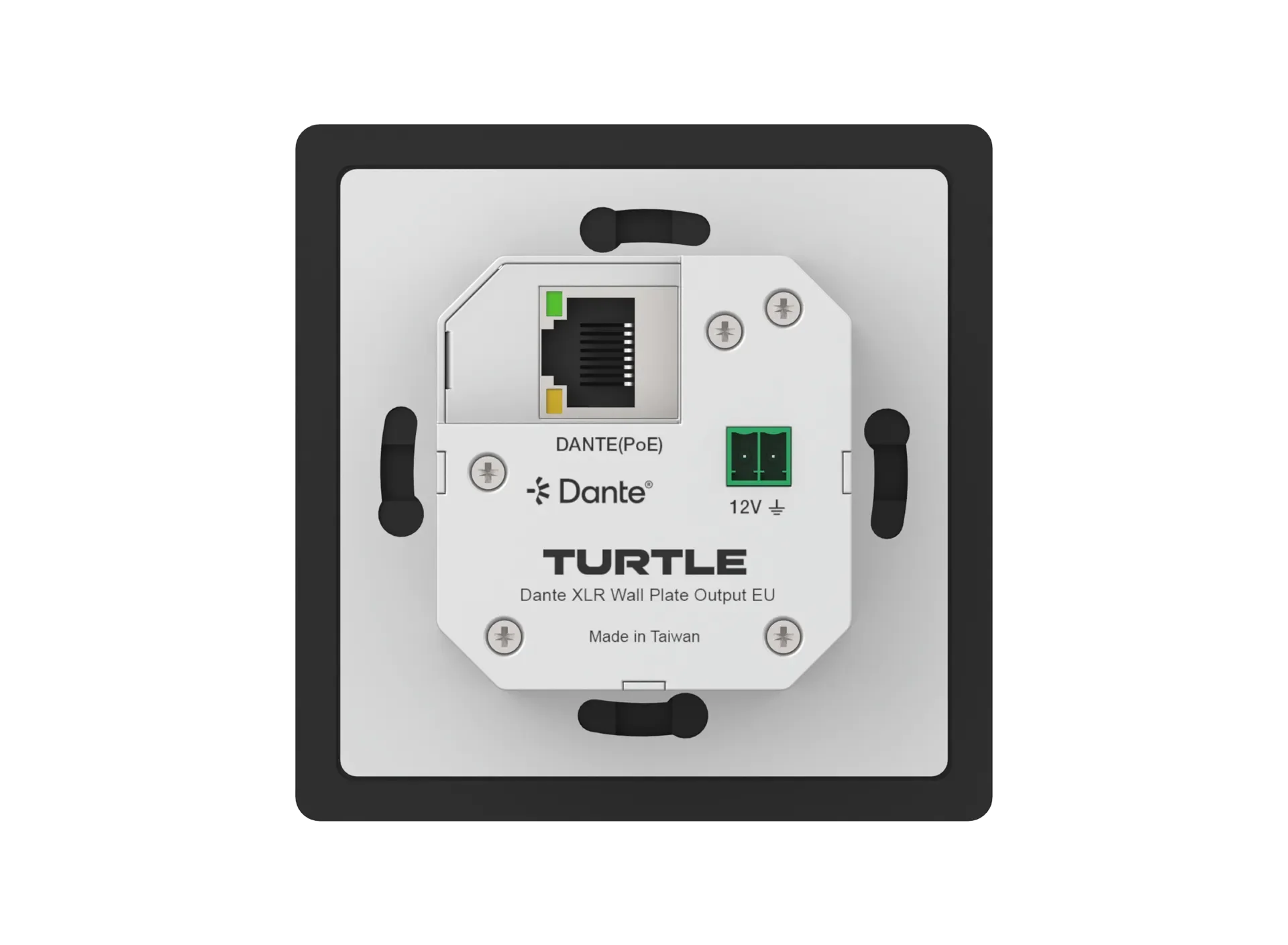 Turtle AV Dante Dual XLR Output Wallplate — EU Wall Box