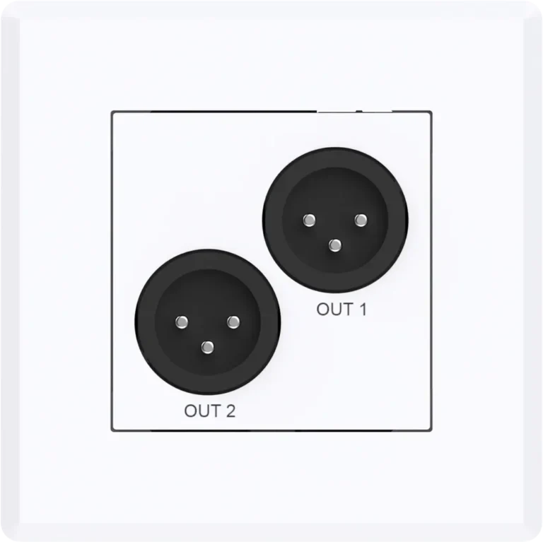 Turtle AV Dante Dual XLR Output Wallplate — EU Wall Box