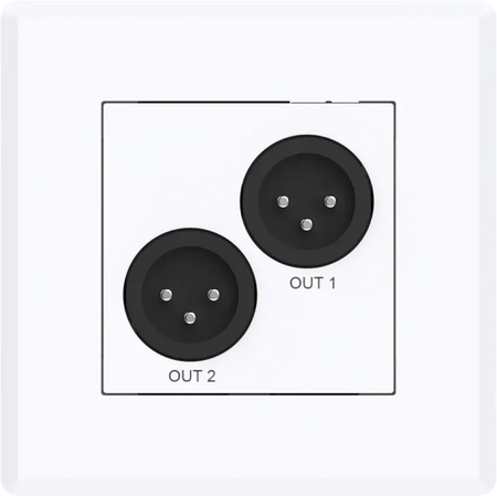Turtle AV Dante Dual XLR Output Wallplate — EU Wall Box