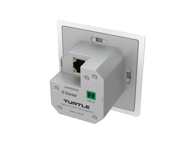 Turtle AV Dante Dual XLR Output Wallplate — EU Wall Box
