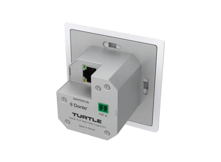 Turtle AV Dante Dual XLR Output Wallplate — EU Wall Box