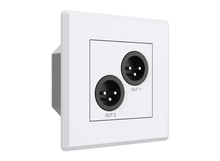 Turtle AV Dante Dual XLR Output Wallplate — EU Wall Box