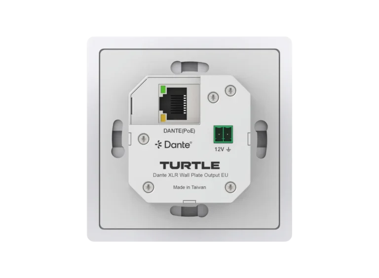 Turtle AV Dante Dual XLR Output Wallplate — EU Wall Box